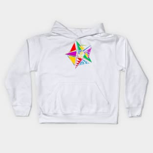 Data Art Maurer Rose | Abstract Funky Geometric Star White Kids Hoodie